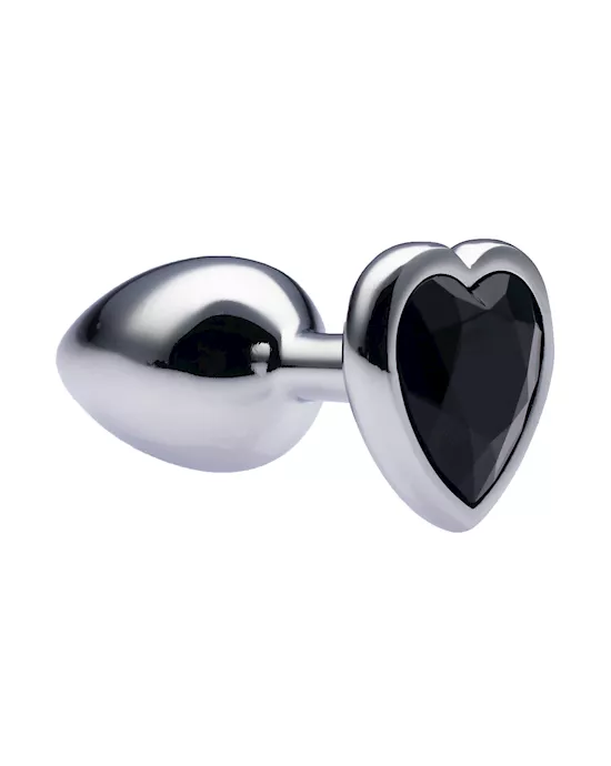 Kink Range Alloy Love Heart Gemmed Butt Plug - 2.7 Inch