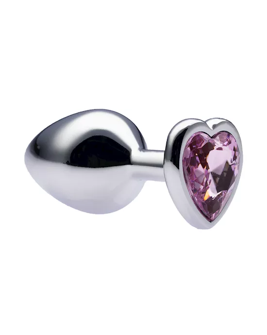Kink Range Alloy Love Heart Gemmed Butt Plug  32 Inch