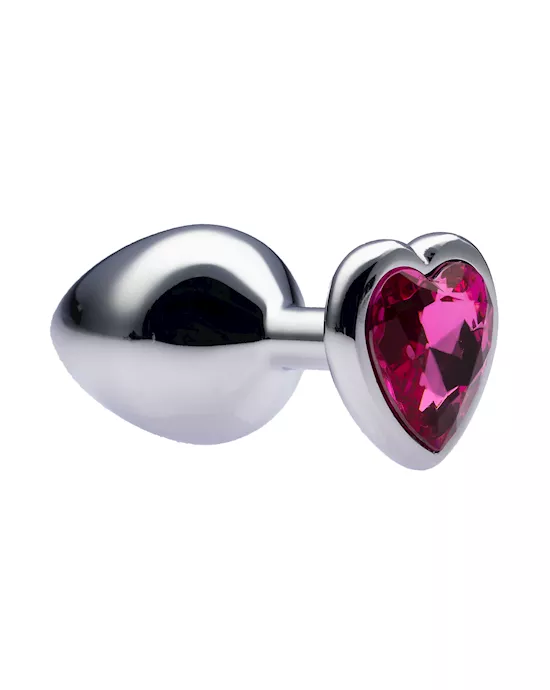 Kink Range Alloy Love Heart Gemmed Butt Plug - 3.2 Inch