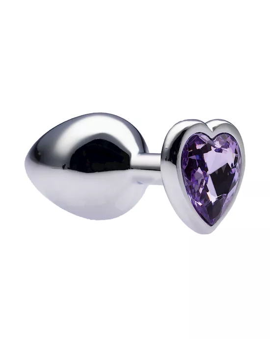Kink Range Alloy Love Heart Gemmed Butt Plug - 3.2 Inch