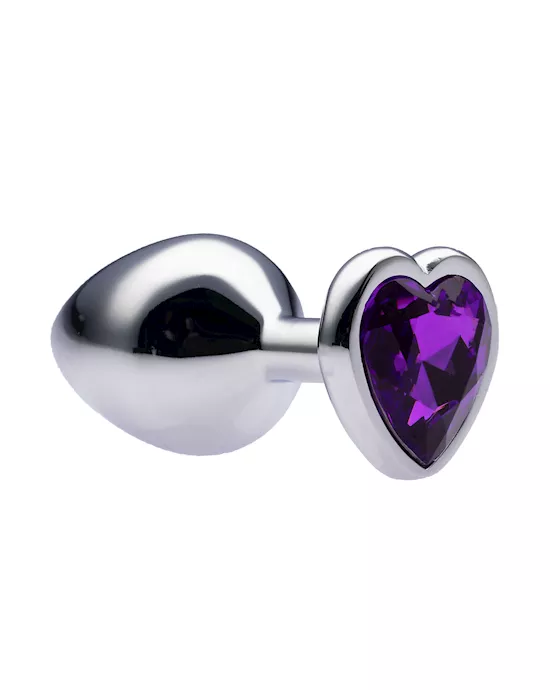 Kink Range Alloy Love Heart Gemmed Butt Plug - 3.2 Inch