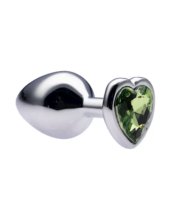 Kink Range Alloy Love Heart Gemmed Butt Plug - 3.2 Inch