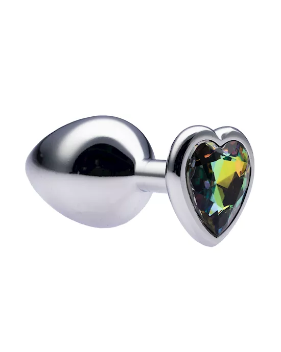 Kink Range Alloy Love Heart Gemmed Butt Plug - 3.2 Inch