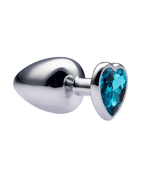 Kink Range Alloy Love Heart Gemmed Butt Plug - 3.7 Inch