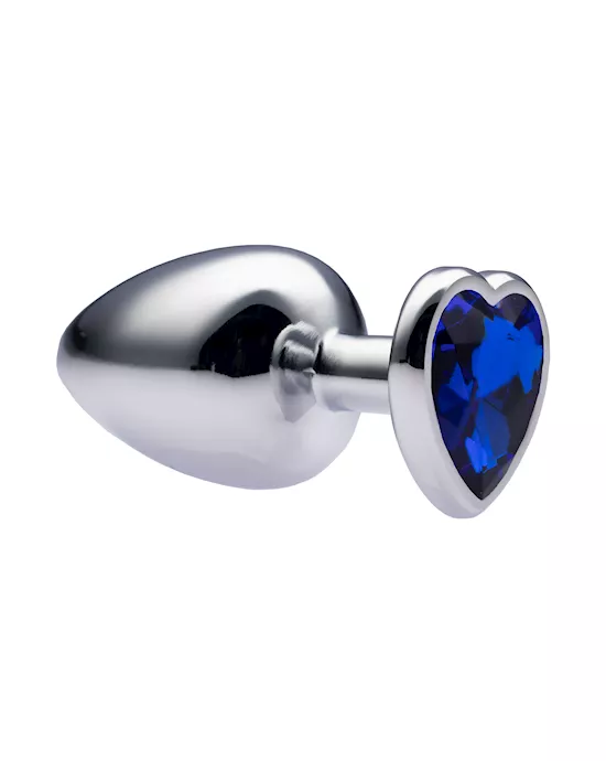Kink Range Alloy Love Heart Gemmed Butt Plug - 3.7 Inch