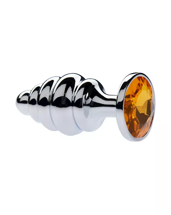 Kink Range Alloy Gemmed Butt Plug - 3.7 Inch