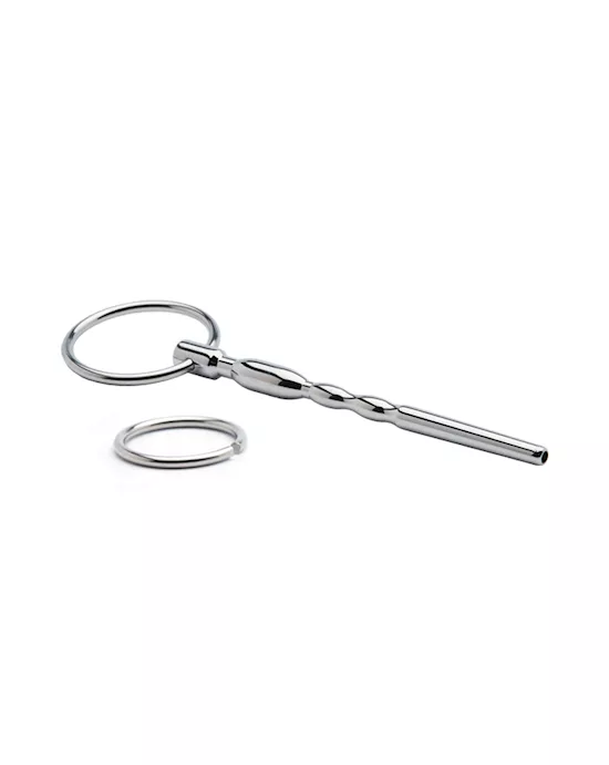 Kink Range Stainless Steel Beaded Penis Plug - 4 Inch