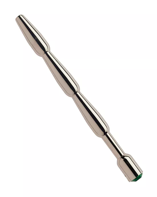 Kink Range Ribbed Jewelled Penis Plug