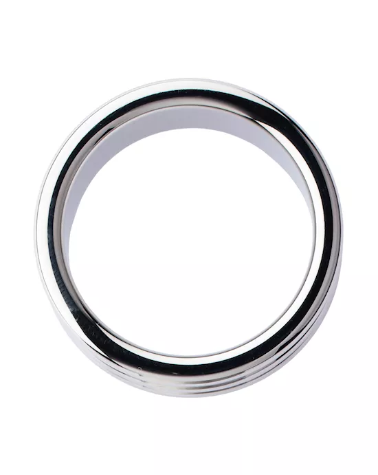 Kink Range Stainless Steel Ridged Penis Head Ring - 1.5 Inch