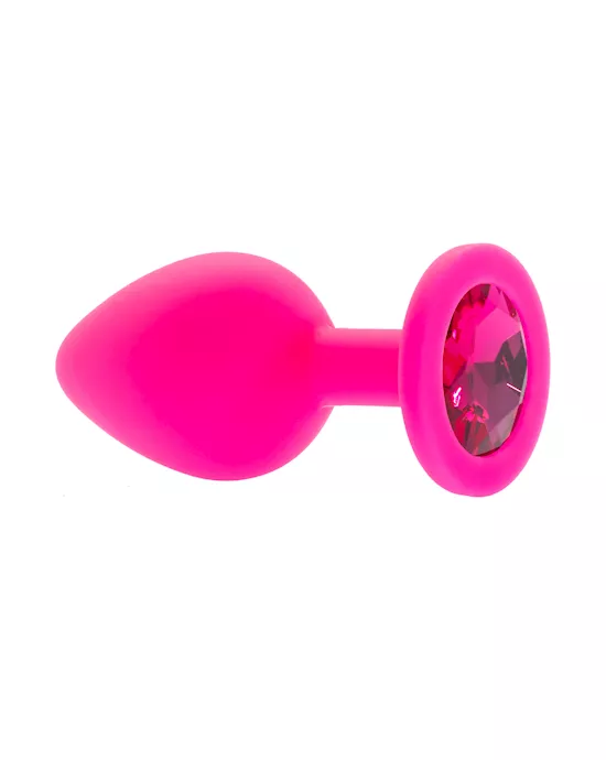 Kink Range Silicone Gemmed Butt Plug - 3.1 Inch
