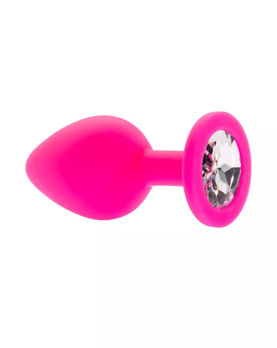 Kink Range Silicone Gemmed Butt Plug - 3.1 Inch