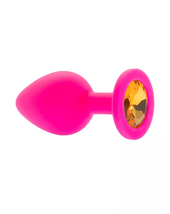 Kink Range Silicone Gemmed Butt Plug - 3.1 Inch