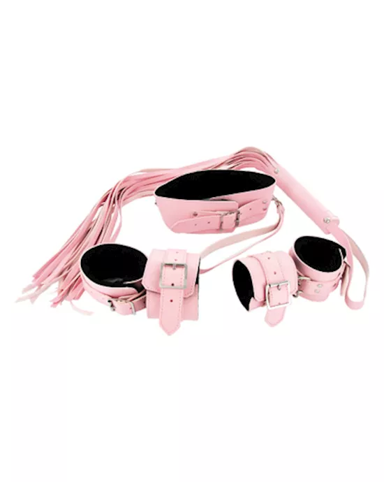 Strict Leather Pink Bondage Set