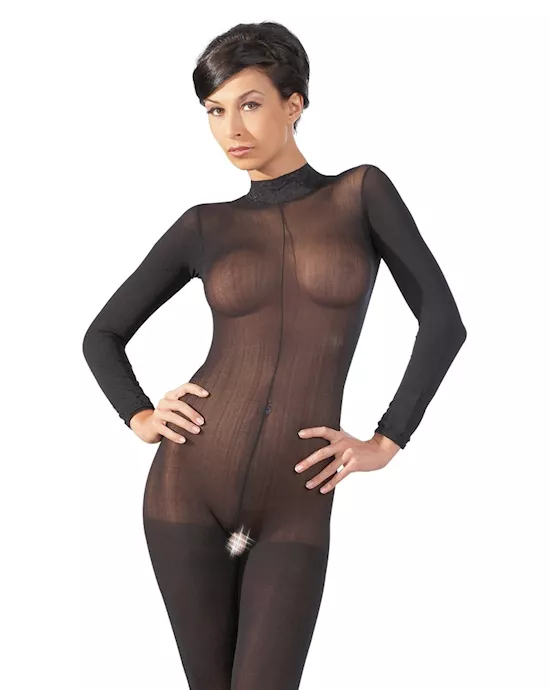 Catsuit with Lace Collar M/L