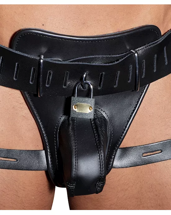Leather Mens Chastity String