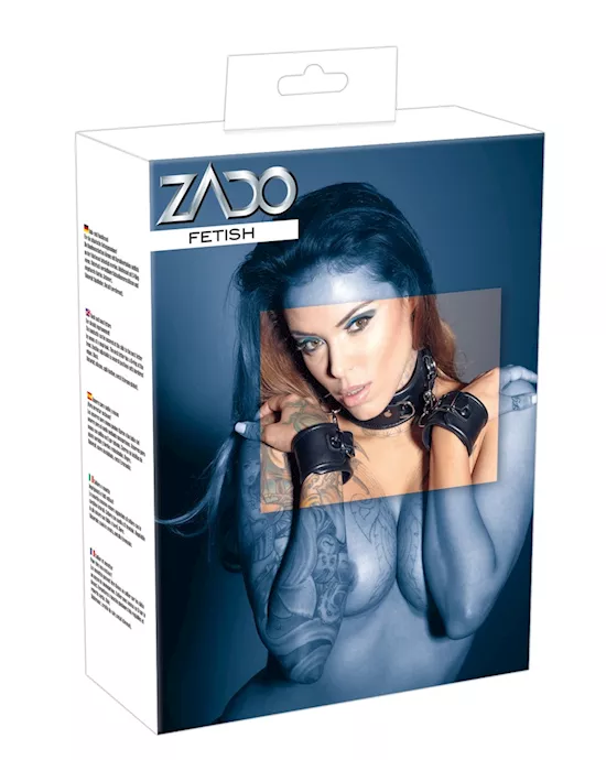 Leather Neck And Hand Cuffs