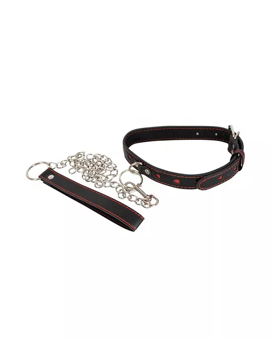 Bad Kitty Horny Hearts Collar And Leash