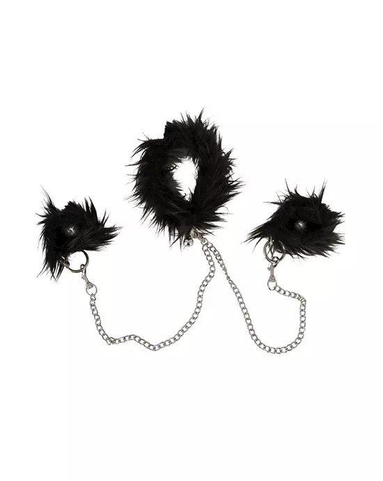Bad Kitty Flirty Fluffy Cuffs And Collar