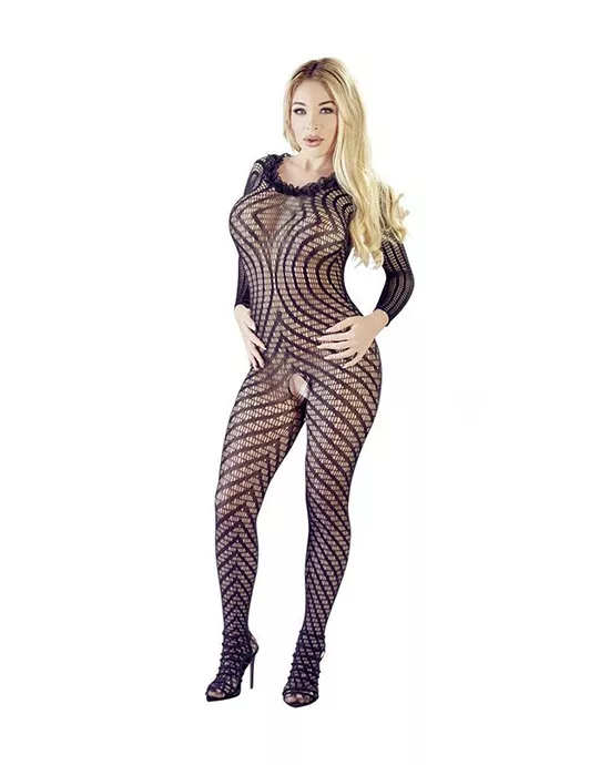 Mandy Mystery Ruffles 2-In-1 Crotchess Catsuit