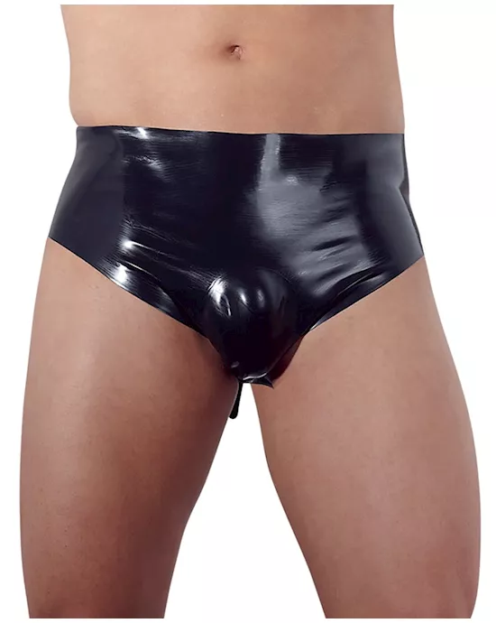 Mens Latex Briefs With Plug 