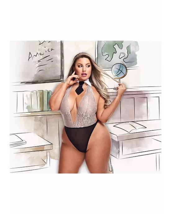 Lace Schoolgirl Teddy With Collar And Tie 