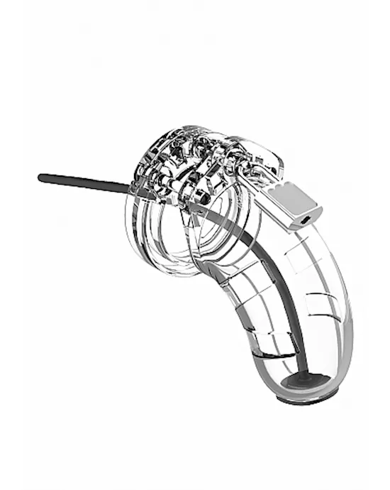 Model 15 - Chastity Cage with Silicone Urethal Sounding Rod - 3.5 Inch