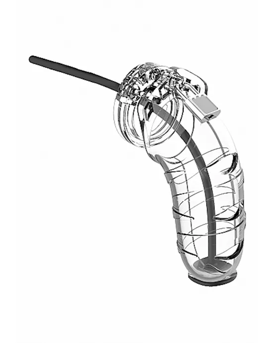 Model 17 - Chastity Cage with Silicone Urethal Sounding Rod - 5.5 Inch
