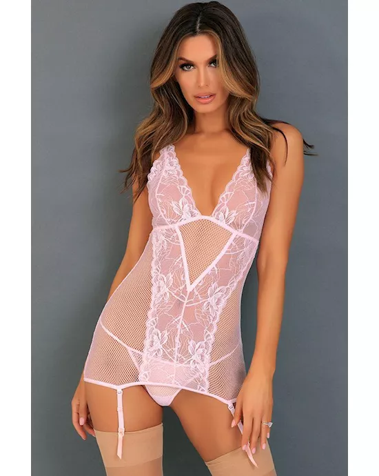 Deconstruct Me Chemise 2PC Set Pink