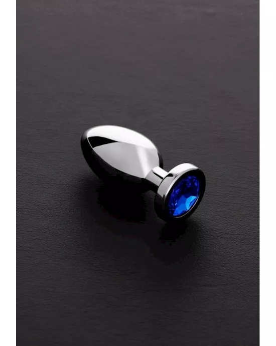 Jeweled Butt Plug Blue Small