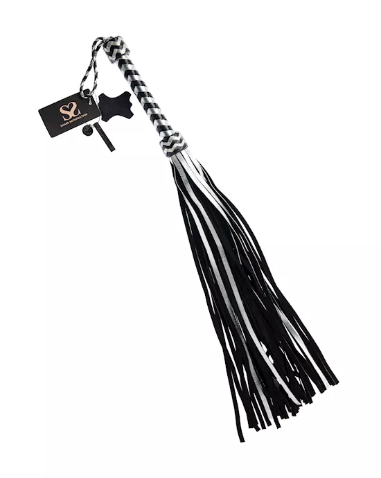 Bound X Silver Metallic Leather Flogger
