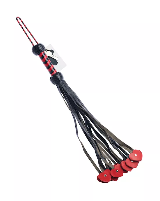 Bound X Mini Heart Tail Leather Flogger
