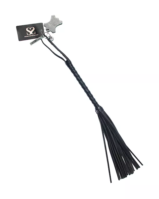Bound X Saddle Leather Flogger with Lambskin Handle