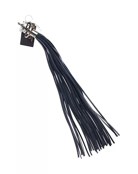 Bound X Nubuck Leather Flogger with Layered Metal Handle