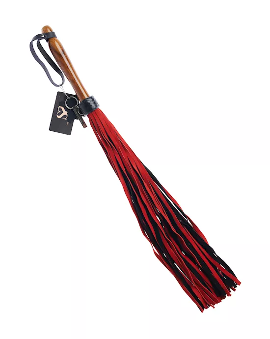 Bound X Suede Flogger With Wooden Handle
