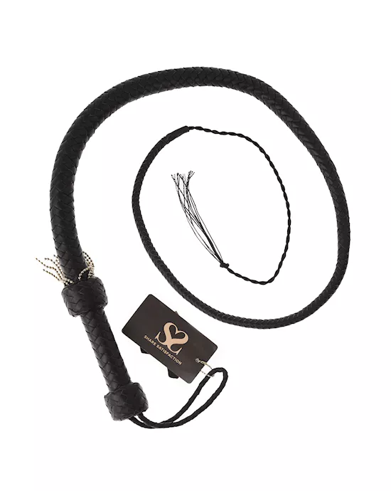 Bound X Leather Tassel Whip With Silver Balls
