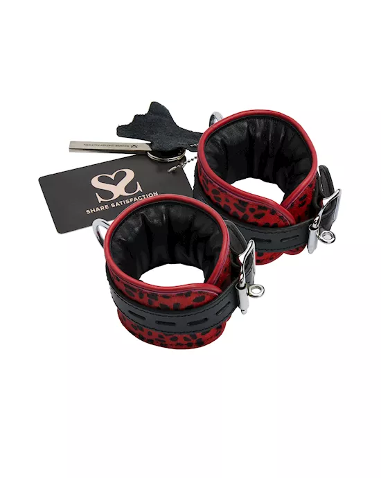 Bound X Leopard Print Hair-on Leather Cuffs