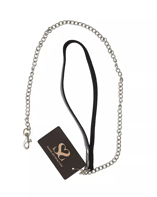 Bound X Chain Leash With Nubuck Leather Handle