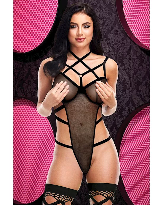 SEXY STRAPPY CAGED TEDDY
