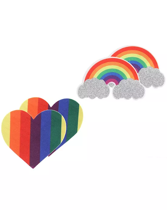 PRIDE GLITTER RAINBOWS AND HEARTS Pasties