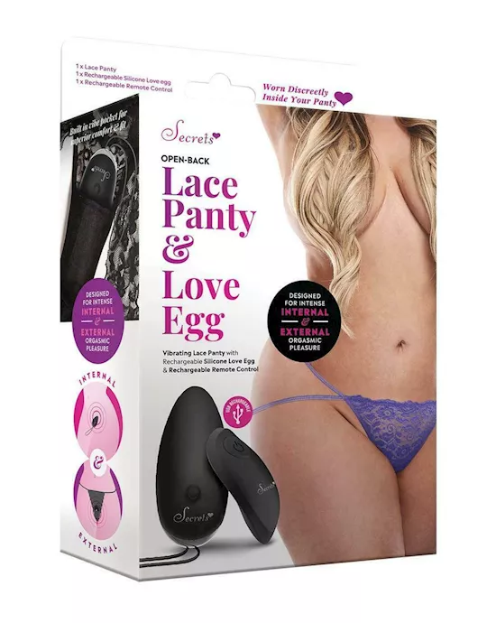 Vibrating Open Back Rechargable Panties