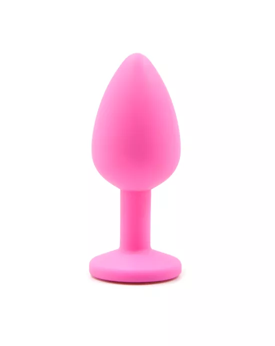 Gemmed Silicone Anal Plug - 2.8 Inch