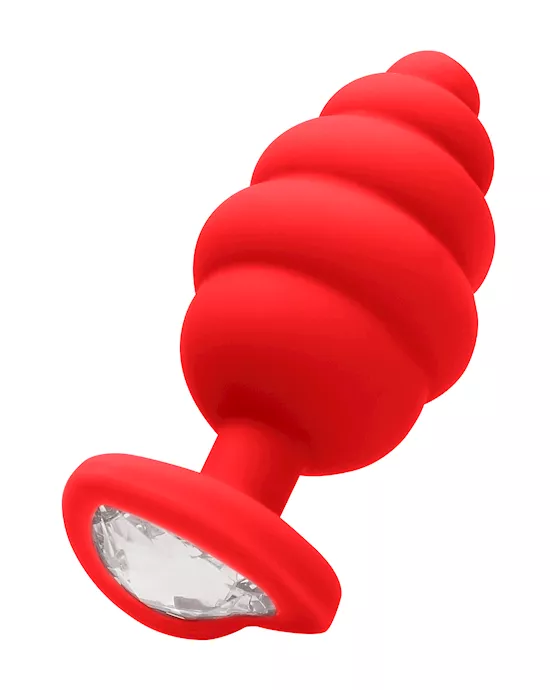 Extra Large Ribbed Diamond Heart Plug