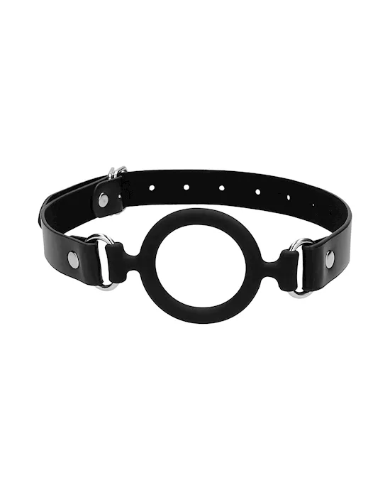 Silicone Ring Gag - With Leather Straps 