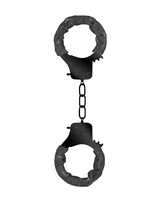 Denim Metal Handcuffs - Roughened Denim Style
