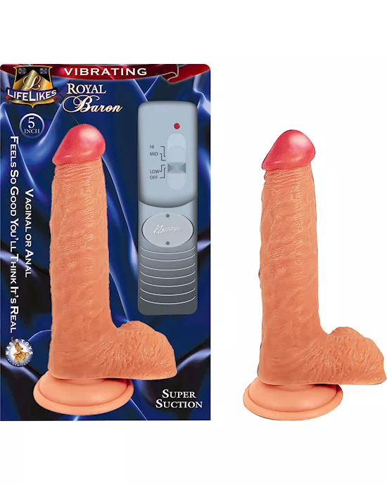 LIFELIKES Vibrating BARON DILDO - 5 Inch