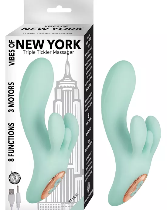 Vibes Of New York Triple Tickler Massager - 7 Inch