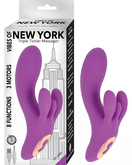 Vibes Of New York Triple Tickler Massager - 7 Inch