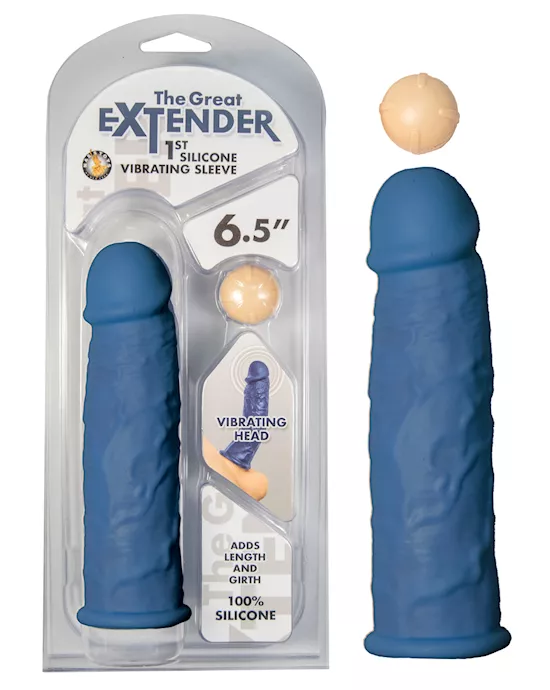 THE GREAT EXTENDER SILICONE VIBRATING SLEEVE - 6.5 Inch