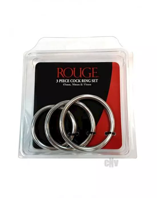 Rouge Cock Ring Set Stainless Steel 3 Pieces