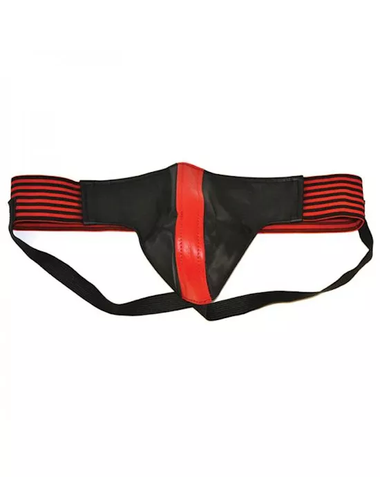Rouge Striped Leather Jockstrap